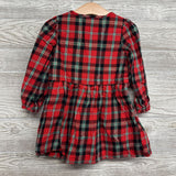 LS Button Up Plaid Dress 3T