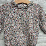 Linen Bodysuit Flowers Ruffles 12M