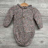 Linen Bodysuit Flowers Ruffles 12M