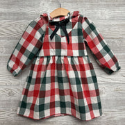 LS Plaid Dress Bow 3T