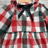 LS Plaid Dress Bow 3T