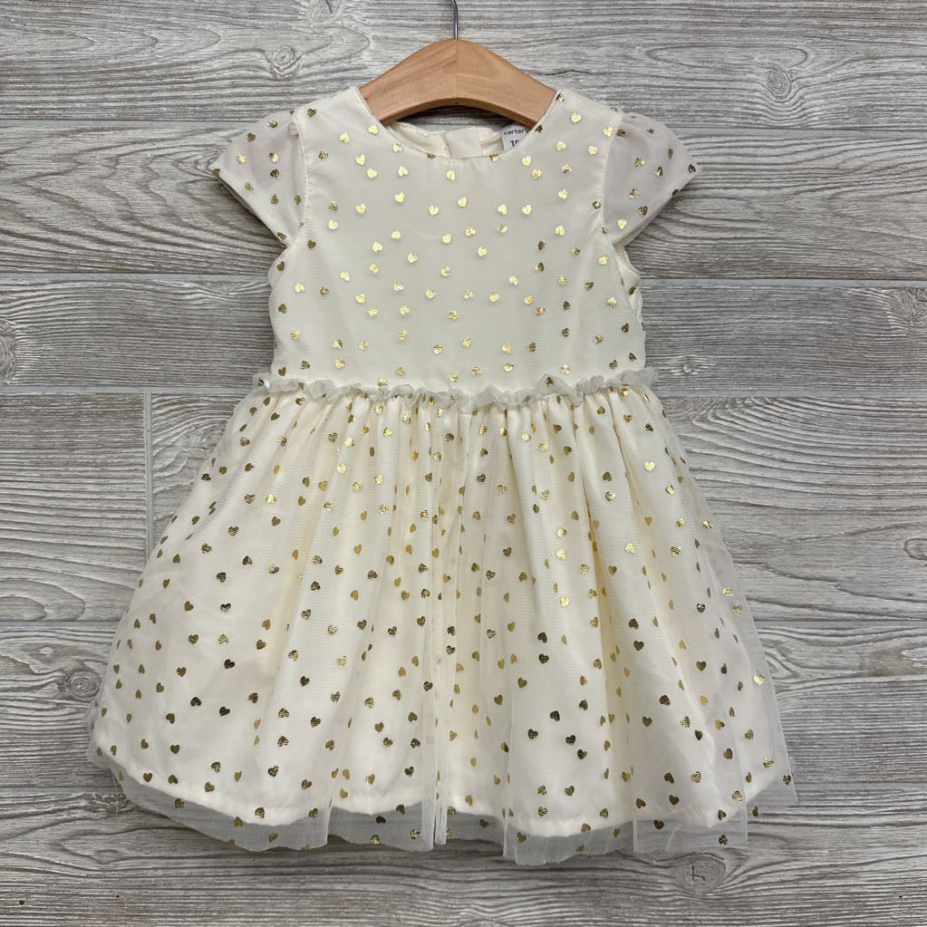 Tulle Dress Metallic Hearts 18M