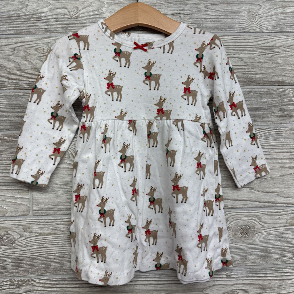 LS Dress Reindeer 2T