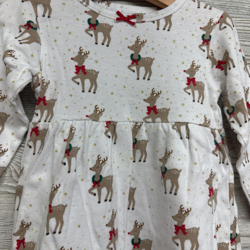 LS Dress Reindeer 2T
