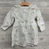 LS Dress Flowers Ruffle 2T