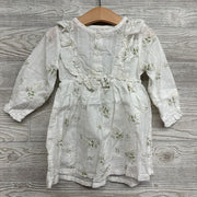 LS Dress Flowers Ruffle 2T