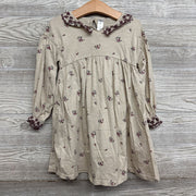LS Collared Dress Flowers 4T