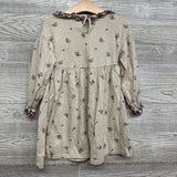 LS Collared Dress Flowers 4T