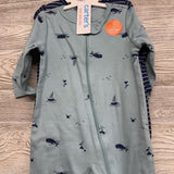 NEW 2 Pk Sleepers Whales & Stripes 6M