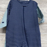 NEW 2 Pk Sleepers Whales & Stripes 6M