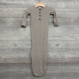 Henley Ribbed Gown Stripes Nb