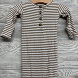 Henley Ribbed Gown Stripes Nb