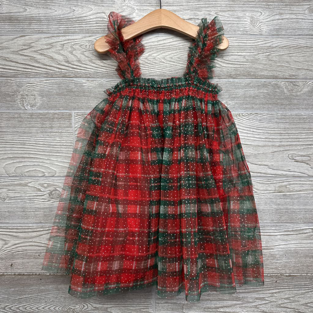 Tank Layered Tulle Dress Plaid 4t