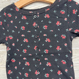 Ribbed Lettuce Trim Shirt Flowers 6-6x