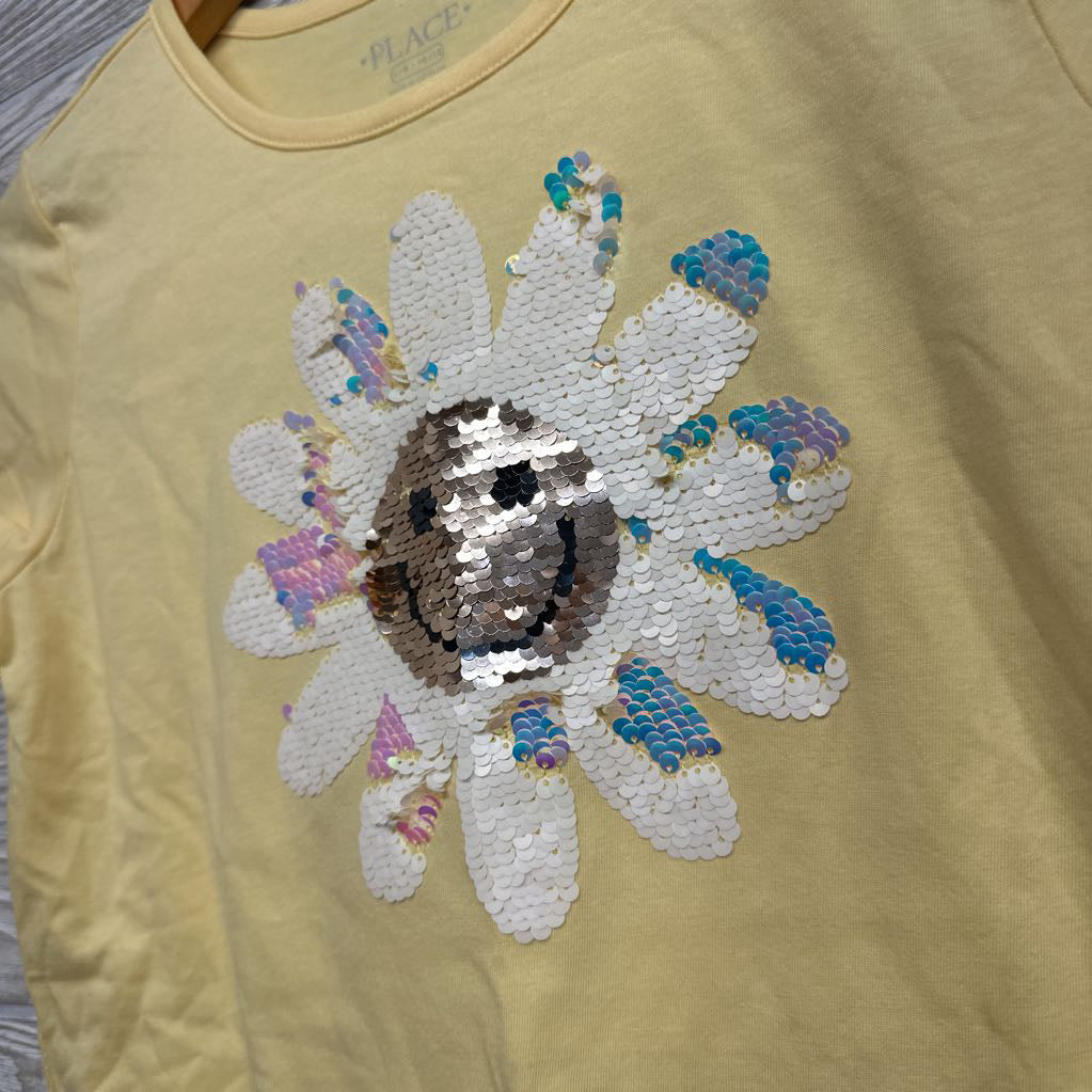 NEW Shirt Flip Sequins Flower 10-12