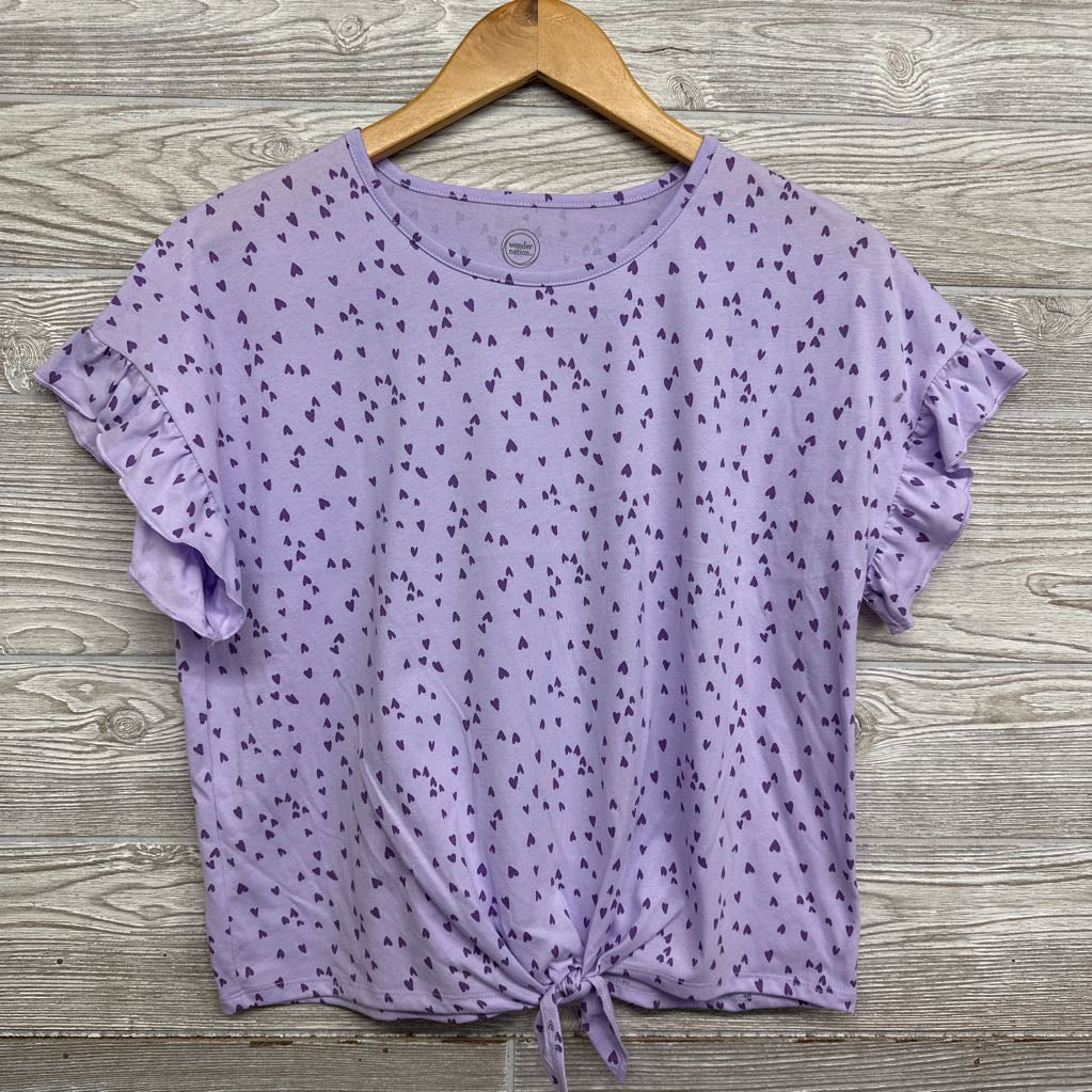 Front Tie Flutter Sleeve Shirt Hearts 14