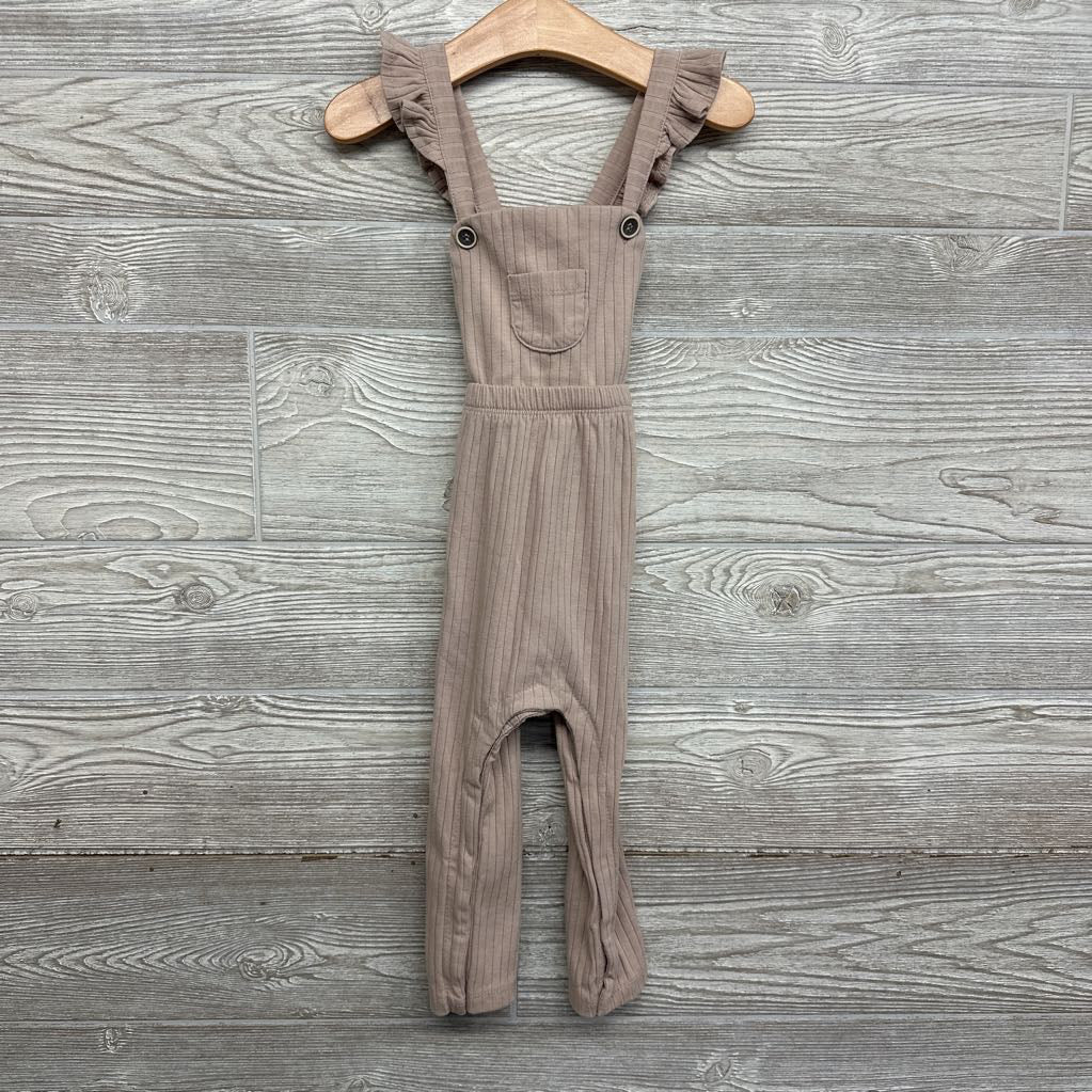 Ribbed Overalls & LS Shirt Flowers 24M