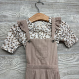 Ribbed Overalls & LS Shirt Flowers 24M