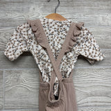 Ribbed Overalls & LS Shirt Flowers 24M