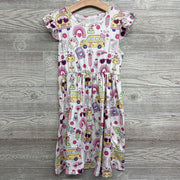 Nw/oT Flutter Sleeve Shirt School Buses Rainbows 7-8