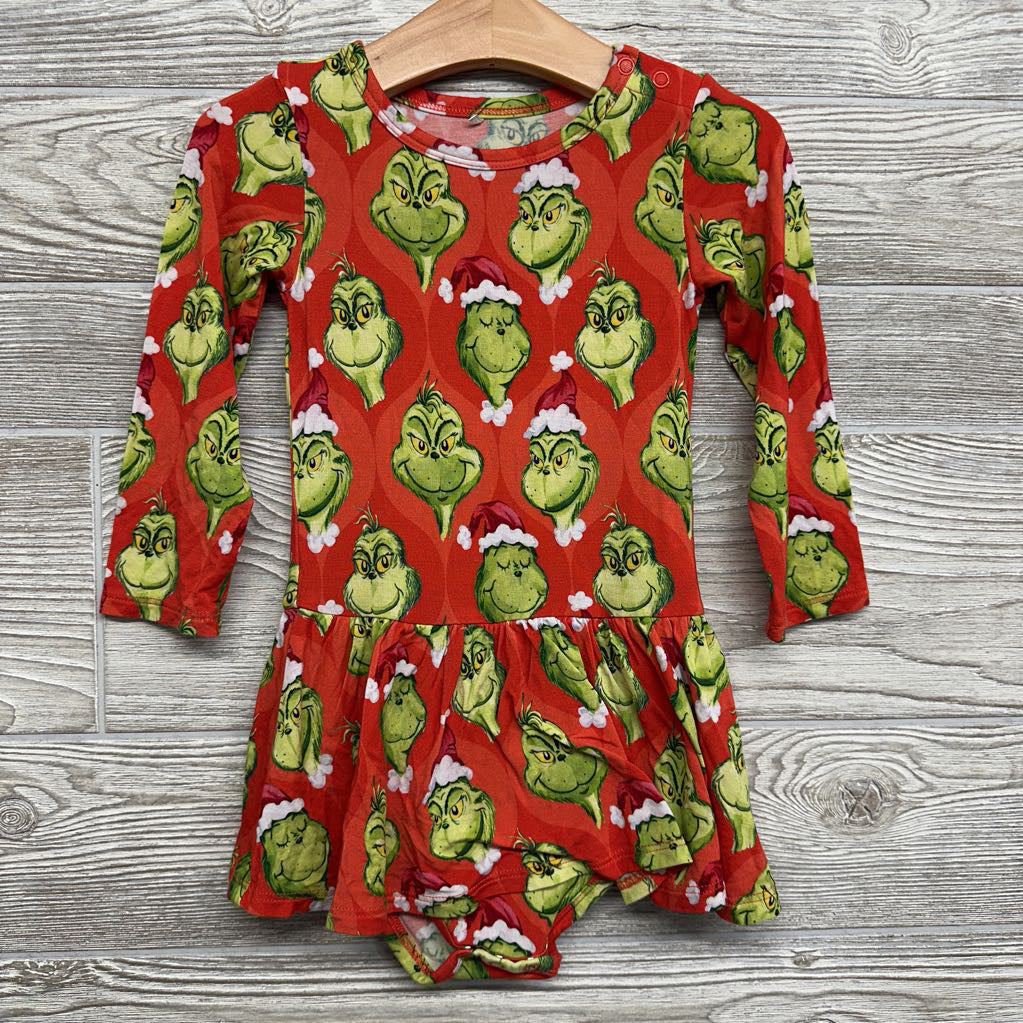 LS Bamboo Dress The Grinch 2T