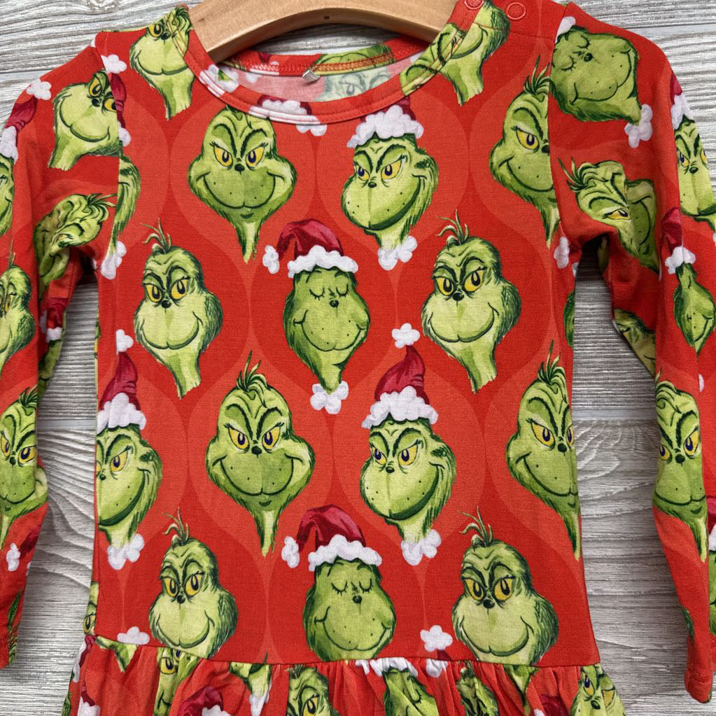 LS Bamboo Dress The Grinch 2T