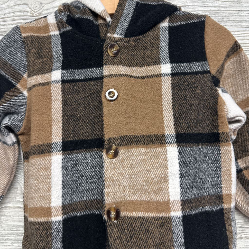 Fleece Button Up Plaid Shirt 18-24M