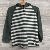 LS Hacci Henley Shirt W/ Hood Stripes 3T