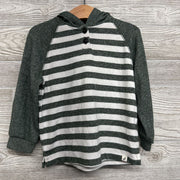 LS Hacci Henley Shirt W/ Hood Stripes 3T