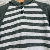 LS Hacci Henley Shirt W/ Hood Stripes 3T