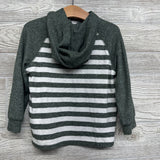 LS Hacci Henley Shirt W/ Hood Stripes 3T