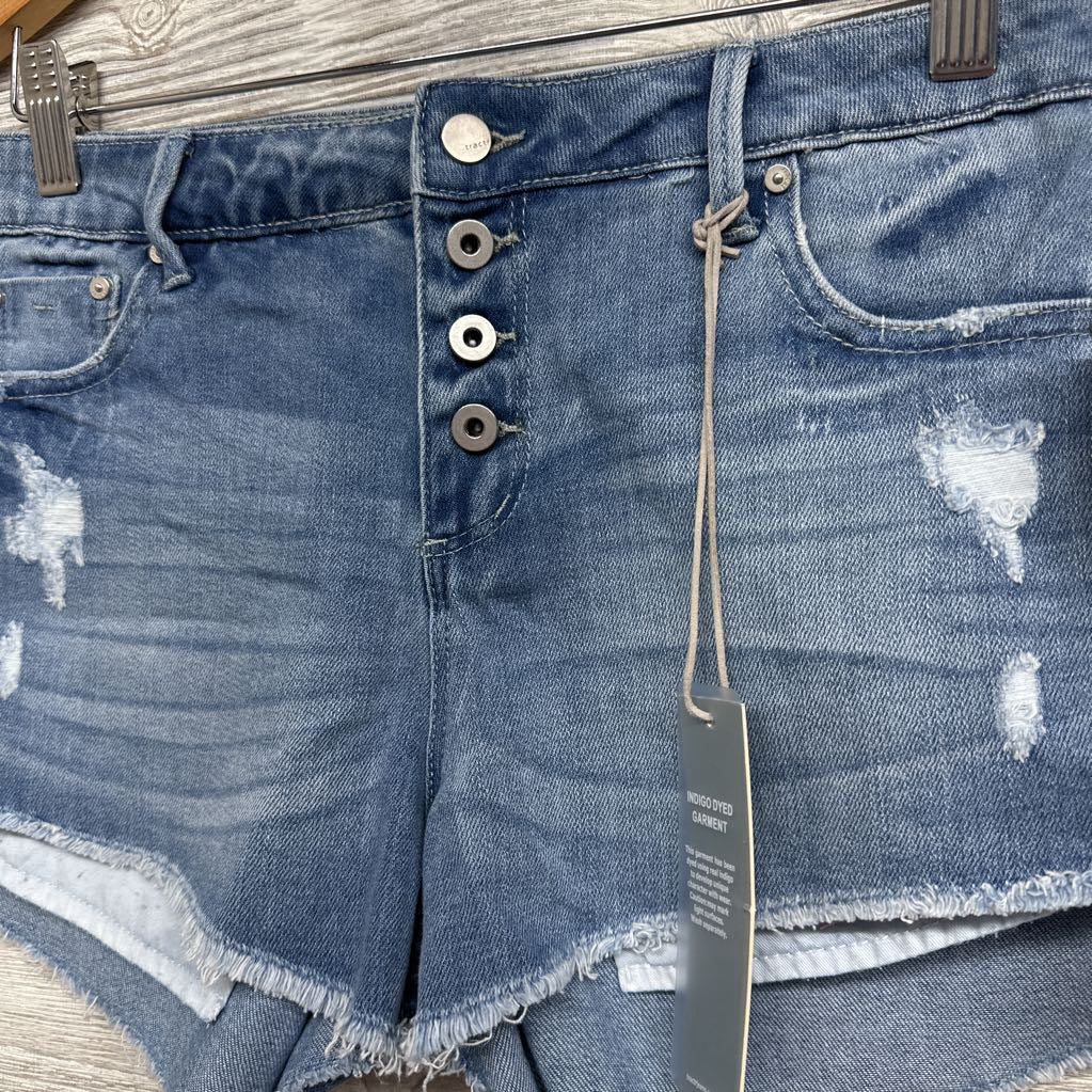 NEW Distressed Denim Shorts 16