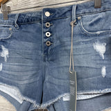 NEW Distressed Denim Shorts 16