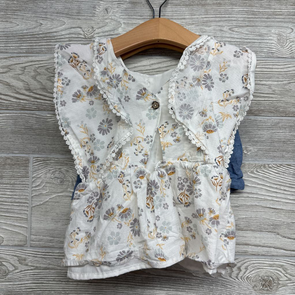 Tunic Shirt Flowers & Chambray Shorts Flowers 2t