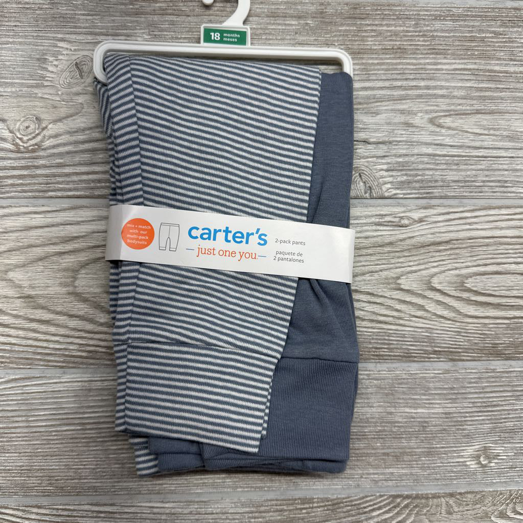 NEW 2 Pk Pants Stripes Solid 18M