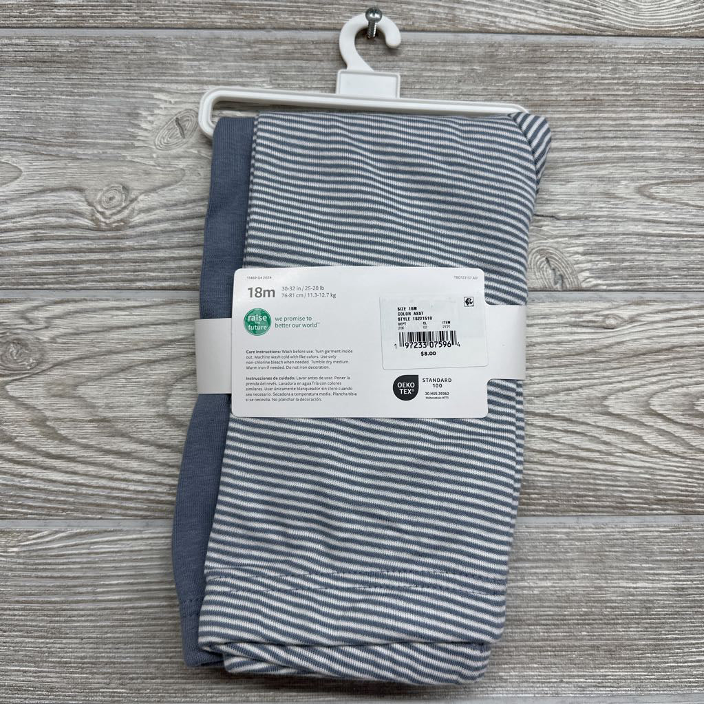 NEW 2 Pk Pants Stripes Solid 18M