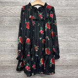 NEW LS Dress Flowers Stripes 6-7