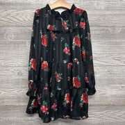 NEW LS Dress Flowers Stripes 6-7