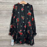 NEW LS Dress Flowers Stripes 6-7
