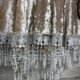 LS Crushed Velvet Dress Lace Trim 3T