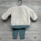 Sherpa Shirt, Ribbed Leggings Flowers & Headwrap 3-6M
