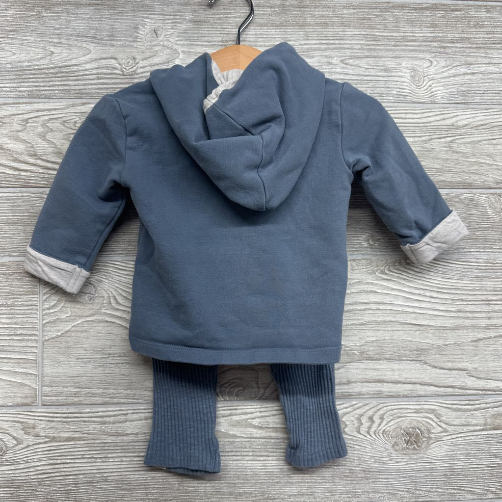 Organic Hoodie & Ribbed Pants 3-6M