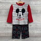2 Pc LS PJs Mickey Mouse Stripes 4