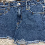 Denim Fringe Shorts 14