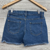 Denim Fringe Shorts 14