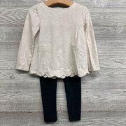 LS Scalloped Tunic & Velour Leggings 3T