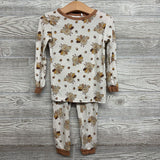 2 Pc LS Bamboo PJs Turkeys 4t