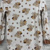 2 Pc LS Bamboo PJs Turkeys 4t