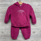 Hoodie & Jogger Sweatpants Glitter Bow 12-18M *