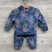 Hoodie & Jogger Sweatpants Flowers 12-18M *